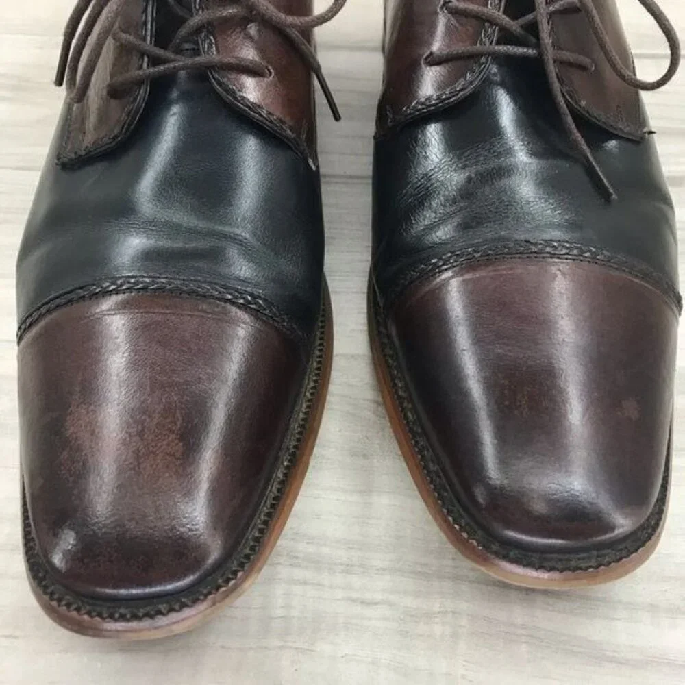 Stacy Adams Shoes Men's 11 Brown Black Leather Dress Derby Oxford Lace Up